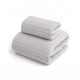 thumbnail image 1 of Set 2 Toallas Baño Lana Coral Suave De Alta Densidad, Color Gris, 1 of 5