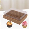 thumbnail image 1 of Caja para transportar cupcakes, Material de calidad alimentaria, 12 unidades, contenedor de papel para cupcakes, para Picnic, tiendas de repostería, t café, 1 of 8
