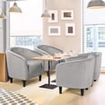 thumbnail image 6 of ONKER Velvet Accent Chair, Modern Club Chair Upholstered Armchair with Solid Legs Comfy Sofa Chair for Living Room/Bedroom/Waiting Room, Grey, 6 of 18