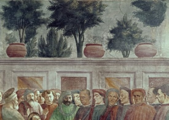 St Peter Resurrects the Child of Theophilus Detail #1 (From The Life of St Peter Cycle) 1425-28 Masaccio (1401-1428 Italian) Fresco Cappella Brancacci Santa Maria del Carmine Florence Italy Canvas Art