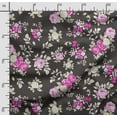 thumbnail image 2 of Soimoi Floral Vintage Printed, Japan Crepe SatinFabric, By The Yard 54 Inch Wide, Decorative Sewing Fabric For Dresses, Kimonos, Gowns, Green, 2 of 5