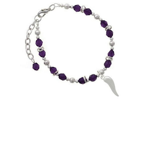 Good Luck Italian Horn Purple Beaded Bracelet