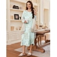thumbnail image 3 of Ekouaer Nightgowns for Women with Pockets Long Sleeves Nightshirts Ladies Nightdress Plus Size Pajama Dress, 3 of 6