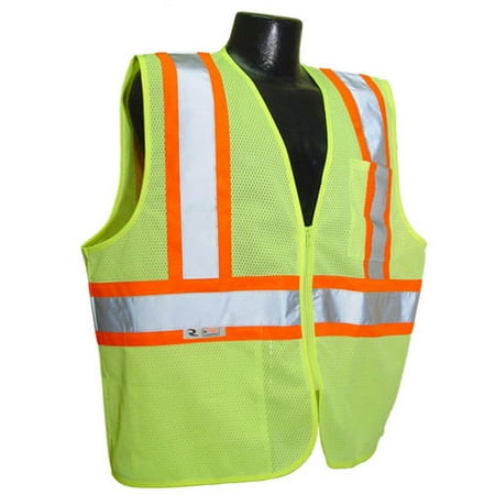 Hi Viz Green - 3X-Large Hi-Viz Green Mesh Safety Vest With Two-Tone Trim