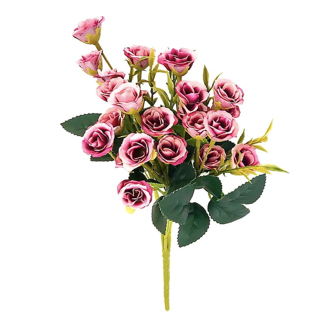 Advancent 2020 nueva rosa artificial de flores escritorio decorativo ramo de rosas falsas decoración para fiesta de boda Flores artificiales rojo púrpura