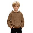 thumbnail image 5 of Girls Leopard Print Hoodie Kids Long Sleeve Fleece Sweatshirt Casual Hooded Top With Front Pocket For Daily School Outdoor Wear 2-12 Years, 5 of 7