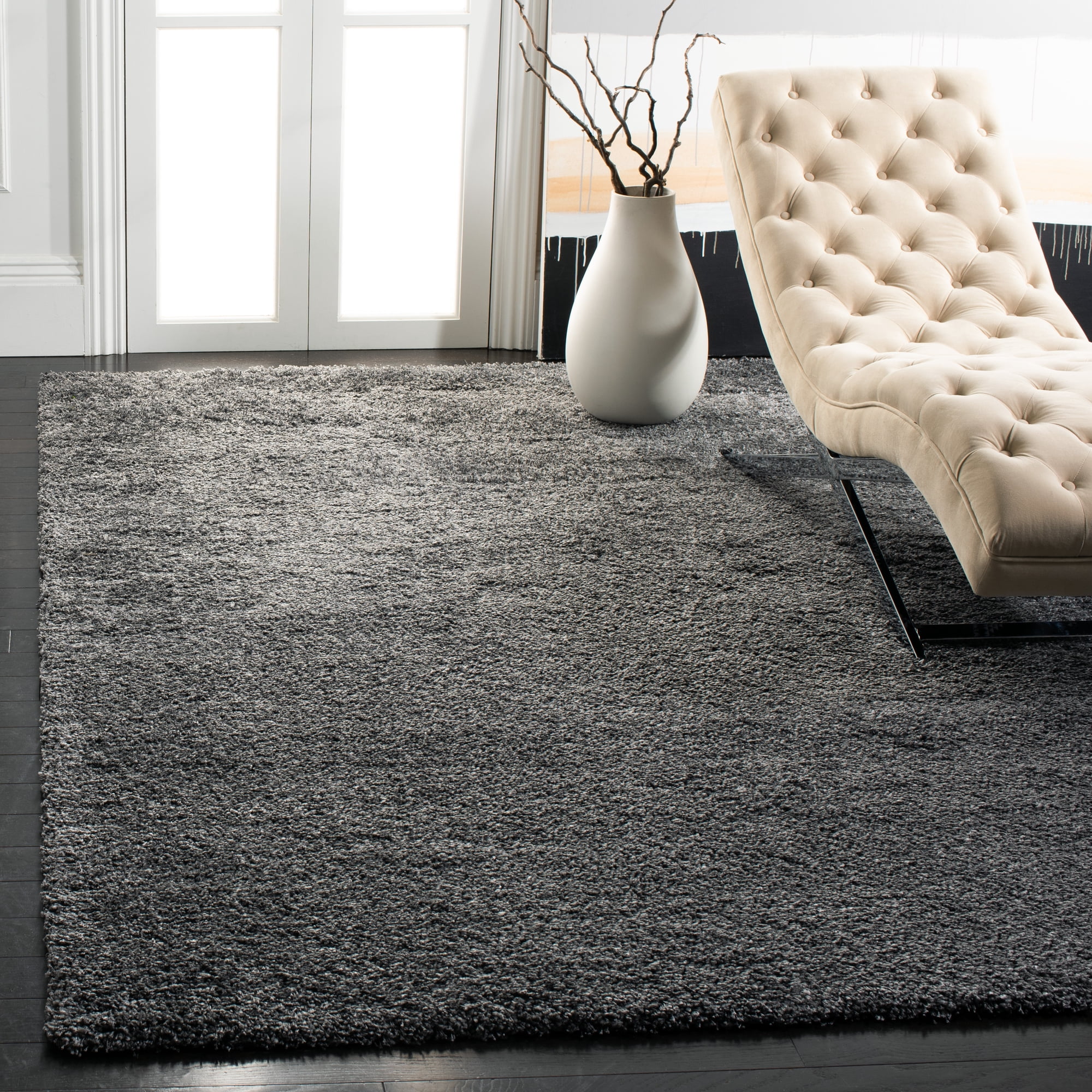 UPC 683726389989 product image for SAFAVIEH California Plush Solid Shag Area Rug  Dark Grey  6 7  x 9 6  - Modern D | upcitemdb.com