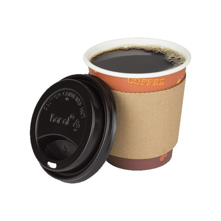 Lollicup Karat 10 oz Disposable Paper Hot Cup with Lids