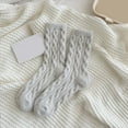 thumbnail image 2 of Fuzzy Socks for Women 2025 Winter Cable Knit Soft Cute Comfort Thermal Crew Socks, 2 of 4