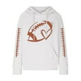 thumbnail image 4 of BODOAO Game Day Hooded for Women Funny Football Graphic Shirt Waffle Knit Game Day Pullover Hoodies Long Sleeve Sweatshirt Knit Hoodie Sweatshirt Football Graphic Pullover Sweater White S, 4 of 5