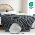 thumbnail image 2 of BENVWE Faux Fur Throw Blanket for Couch Bed - Fluffy Soft Thick Bubble Blanket for Living Room Home Decor - Fathers Day Birthday Gifts for Women Men, Grey, 63" x 80" C95, 2 of 3