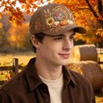 thumbnail image 4 of DefiDgd Fall Pumpkin Turkey Embroidered Baseball Cap,Vintage Rustic Style Washable Adjustable Hat for Man Women Fall Thanksgiving Daily Outdoor Holiday Party Headwear Accessories(J), 4 of 6