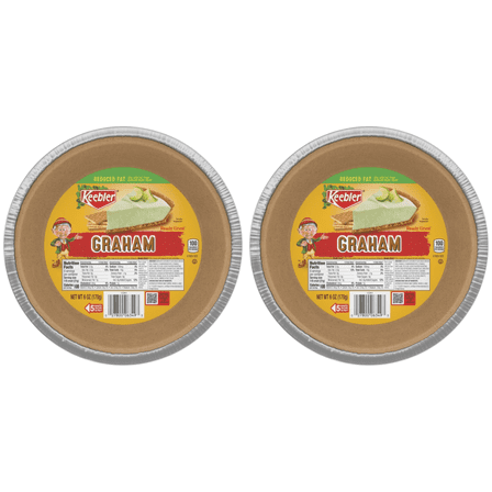 Keebler Reduced Fat 9" Graham Cracker Pie Crust, 6 oz pack of 2