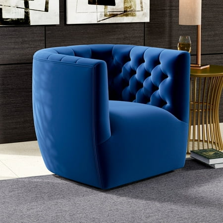 Newboti Furniture Delaney Dark Blue Velvet Swivel Chair BN.5371