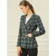 thumbnail image 2 of Chaqueta formal Allegra K para mujer San Patricio solapa con muesca Doble botonadura Azul verde XS, 2 of 6