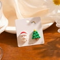 thumbnail image 3 of Niusricy Women Christmas Earrings Cute Dainty Santa Snowman Reindeer Bear Stud Earrings Holiday Jewelry, 3 of 5