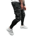 thumbnail image 7 of Uuszgmr Mens Jeans Male Fashion Casual Pocket Drawstring Waist Solid Color Slim Toe Jeans Pants, 7 of 7