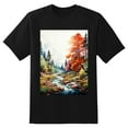 thumbnail image 2 of Plus Size Shirt for Women Black Tops for Women Short Sleeves Shirt for Women Pine Trees2 T Shirt Crewneck Shirt for Women XL, 2 of 5