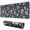 Navy Floral Skull, variant on Long Mouse Pads for Desk,Black Halloween Bat Spider Pattern Desk Mats on Top Of Desks, Desk Mouse Pad Extra Large with 3mm Non-Slip Base and Stitched Edge for Gaming,Office,Work,Home 31.5"x11.8"