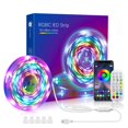 thumbnail image 1 of Luz De Fondo De Tv Led Con Control De Aplicación 5M Tira De Luces Led Usb Sincronización De Música Tiras De Luces Que Cambian De Color Rgb + Ic Luces Led Bluetooth Para Tv Monitor Pc Eigraketly HA037747-00, 1 of 6