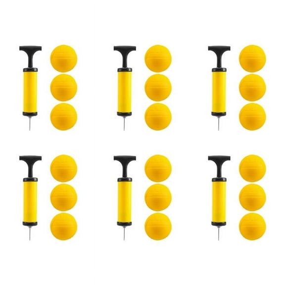 Roundnet Game Ball Replaceable Competitive Balls Mini Volleyball 18-Pack with Pump