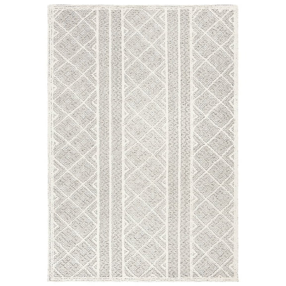 SAFAVIEH Trace Alexanndria Geometric Striped Area Rug, Grey/Beige, 4' x 6'