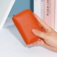 thumbnail image 6 of Badiya Genuine Leather Credit Card Holder RFID Small Zipper Card Case Wallet for Women & Men, 6 of 8