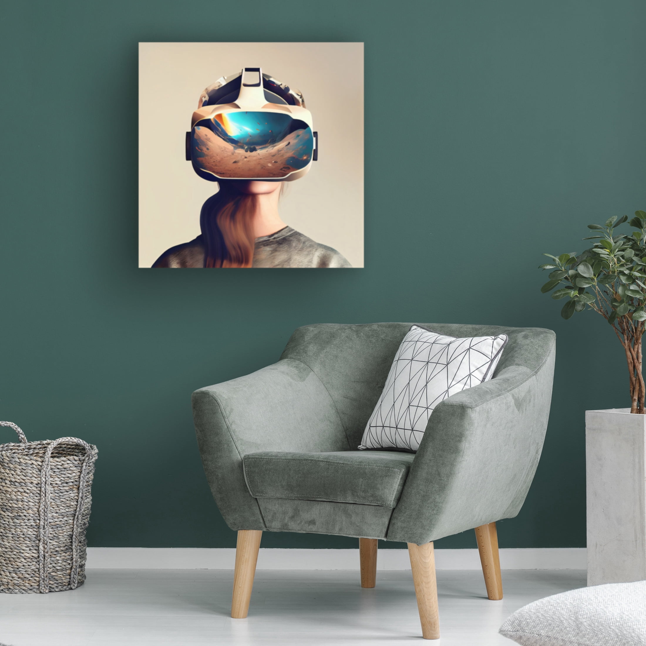 Canvas Wall Art - Sasha 'Virtual Destinations' Wall Art for Living Room, Bedroom, or Office Décor by Trademark Fine Art - 18 x 18 Inches