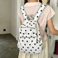 thumbnail image 2 of Polka Dot Nylon Daypack, Multi Pocket Casual Backpack, Ultra Lightweight Large Capacity Bookbag for Daily Commute Campus Travel, 2 of 8