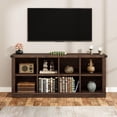 thumbnail image 2 of 8 Cube Bookshelf, Rustic Farmhouse Horizontal Bookcase, 2-Tier Wood Storage Organizer Cabinet, Long Freestanding Display Shelf for Living Room, Entryway, Office, 2 of 9