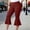 Wine, variant on BUIGTTKLOP Plus Size Capri Pants for Women Dressy Casual High Waisted Cropped Flare Pants Stretchy Bootcut Bell Bottom Capris