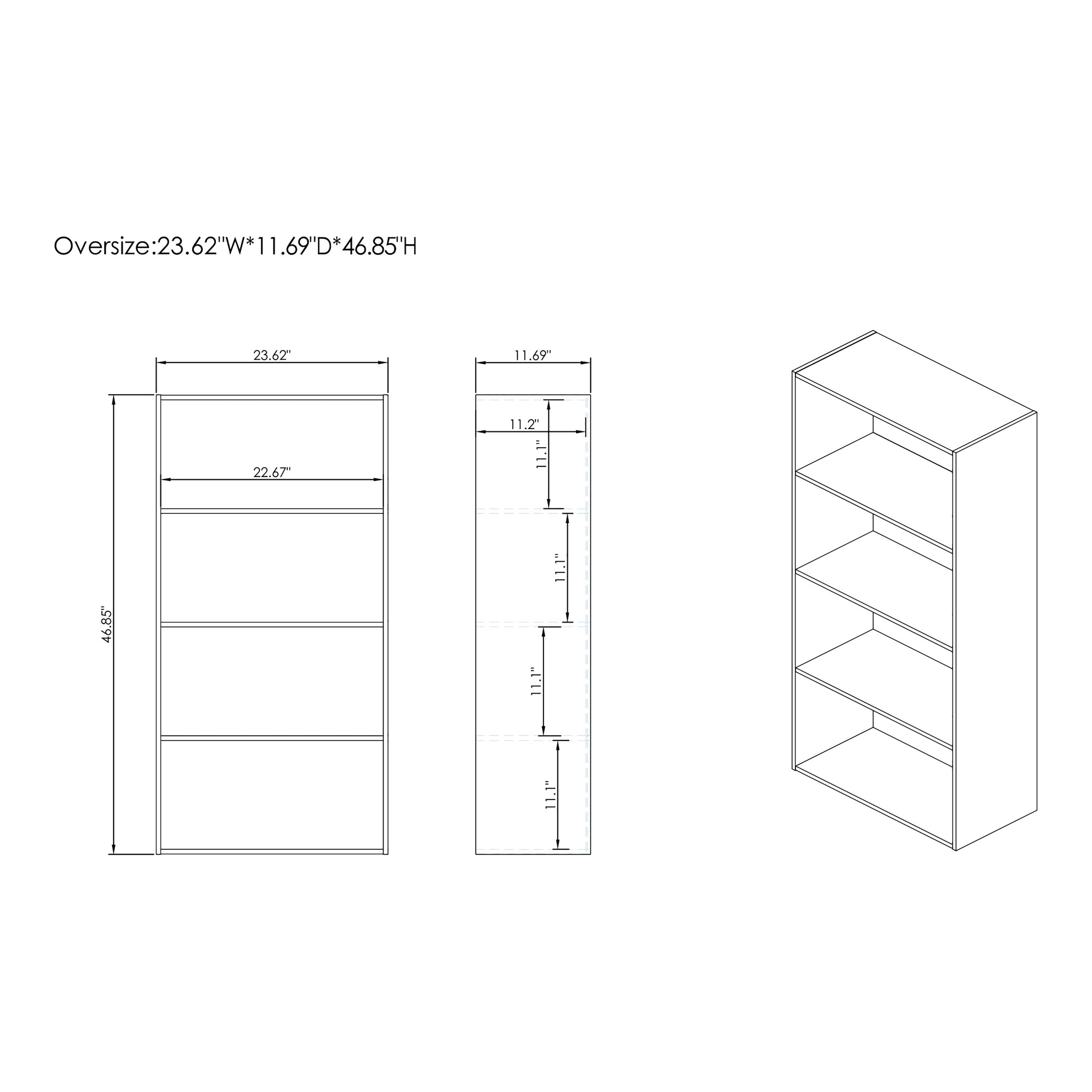 Furniture of America Brooks Stackable 4-Tier Wood Gray Bookcase