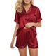 thumbnail image 1 of Gibobby conjunto de bragas Pijama Mujer Camisón Ropa de dormir Traje Conjuntos de lencería Corto Sexy Mujer Short Robe Sexy Pijama de mujer Conjunto de pijama de satén suelto(Rojo, XXL), 1 of 4