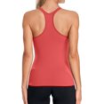 thumbnail image 2 of XINQIHANG Ribbed Workout Tank Tops for Women with Built in Bra Tight Racerback Scoop Neck Athletic Top, 2 of 7