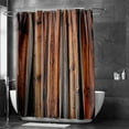 thumbnail image 2 of Rustic Wooden Board Shower Curtain, Western Barnwood Farmhouse Old Wood Plank Dark Brown Bath Curtains, Waterproof Fabric Bathroom Accessorry Sets with Hooks, 69x70 Inches, 2 of 3