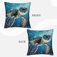 thumbnail image 3 of Bingfone Watercolor Turtle Linen Throw Pillow Covers Cushion Case Pocket Button Vintage Farmhouse Pillowcase-20"x20", 3 of 9