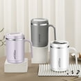 thumbnail image 3 of Riguas 500ml Water Cup with Cover Sealing Silicone Ring Double-layer Liner Design Wide Mouth Leak-proof Drink Water Handle Stainless Steel Silicone Coffee Insulated Cup for Home, 3 of 8