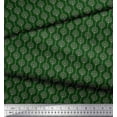 thumbnail image 2 of Soimoi Tissu Vert Poly Georgette Spirale & Rayure Imprimé 1 Yard 52 Pouces de Large, 2 of 3