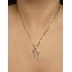 thumbnail image 3 of Cadena y dije de brillos con corona de oro laminado letra V, 3 of 7