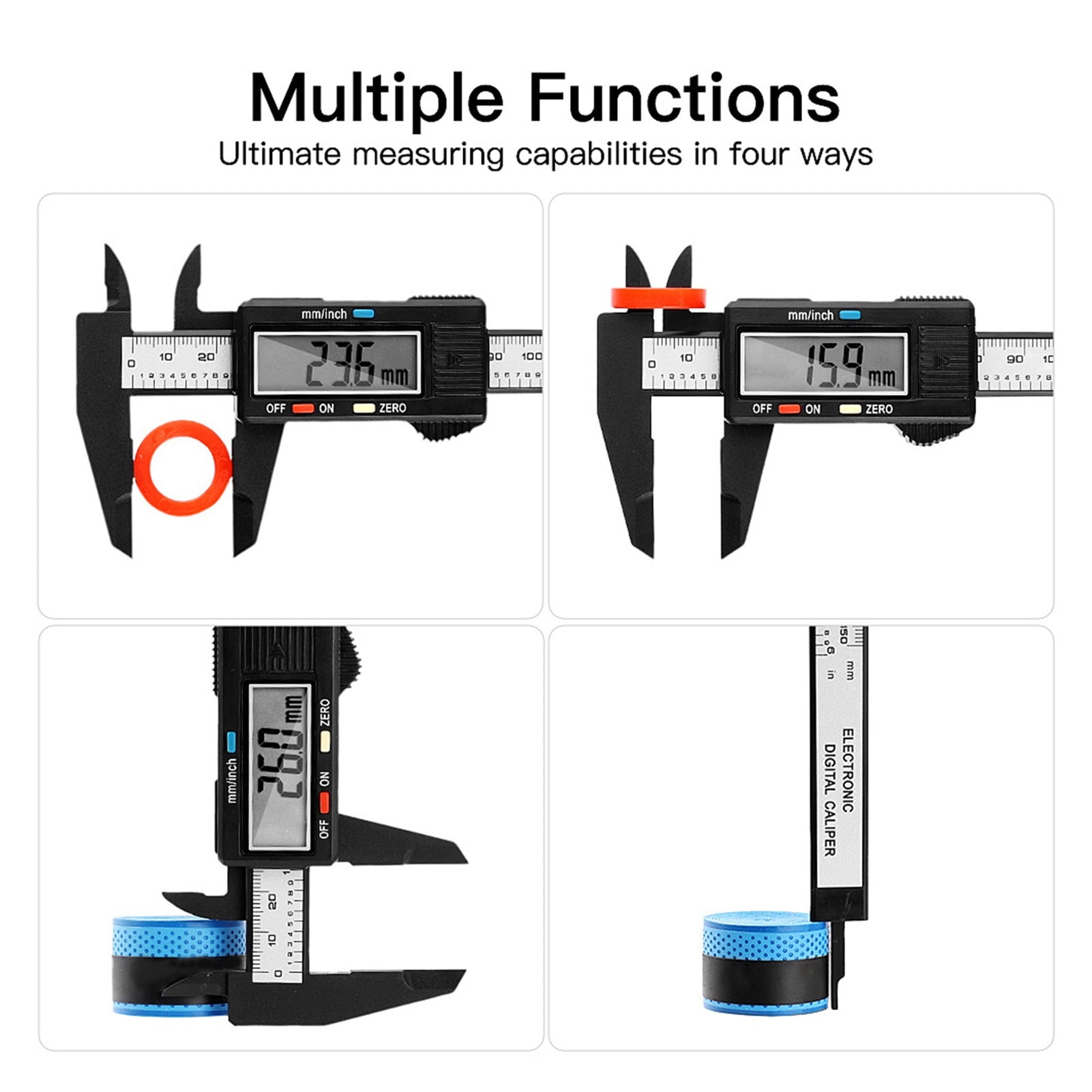 Digital Caliper 6 Inch Electronic Vernier Caliper 0-150mm Calliper Micrometer Digital Ruler Measuring Tool 0.1mm ,Easy to Operate