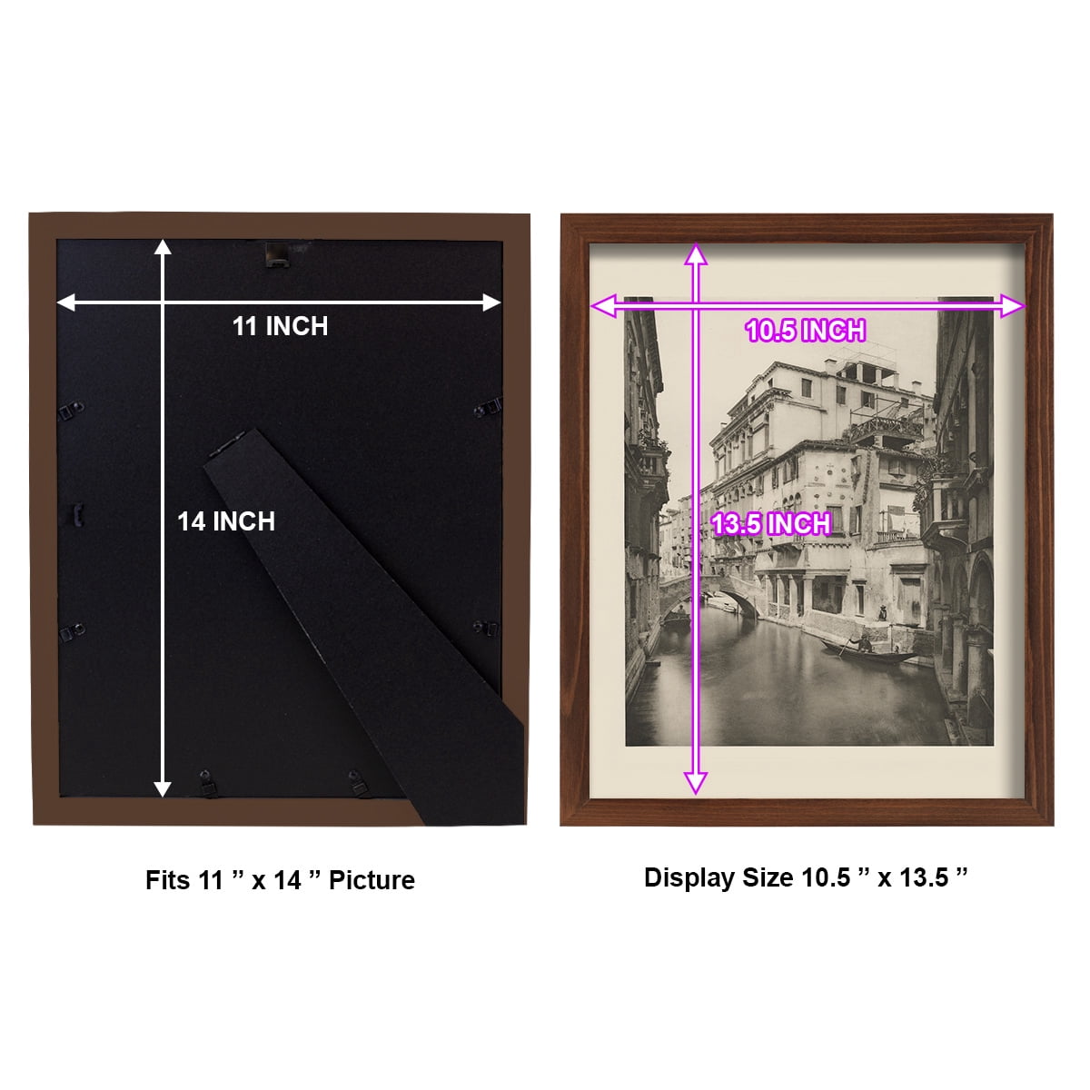 Vintage Views of Venice VI - Framed Print w/glass - Chestnut