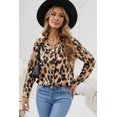 thumbnail image 2 of ABPHQTO Camisa de mujer con estampado de leopardo y cuello vuelto, 2 of 5
