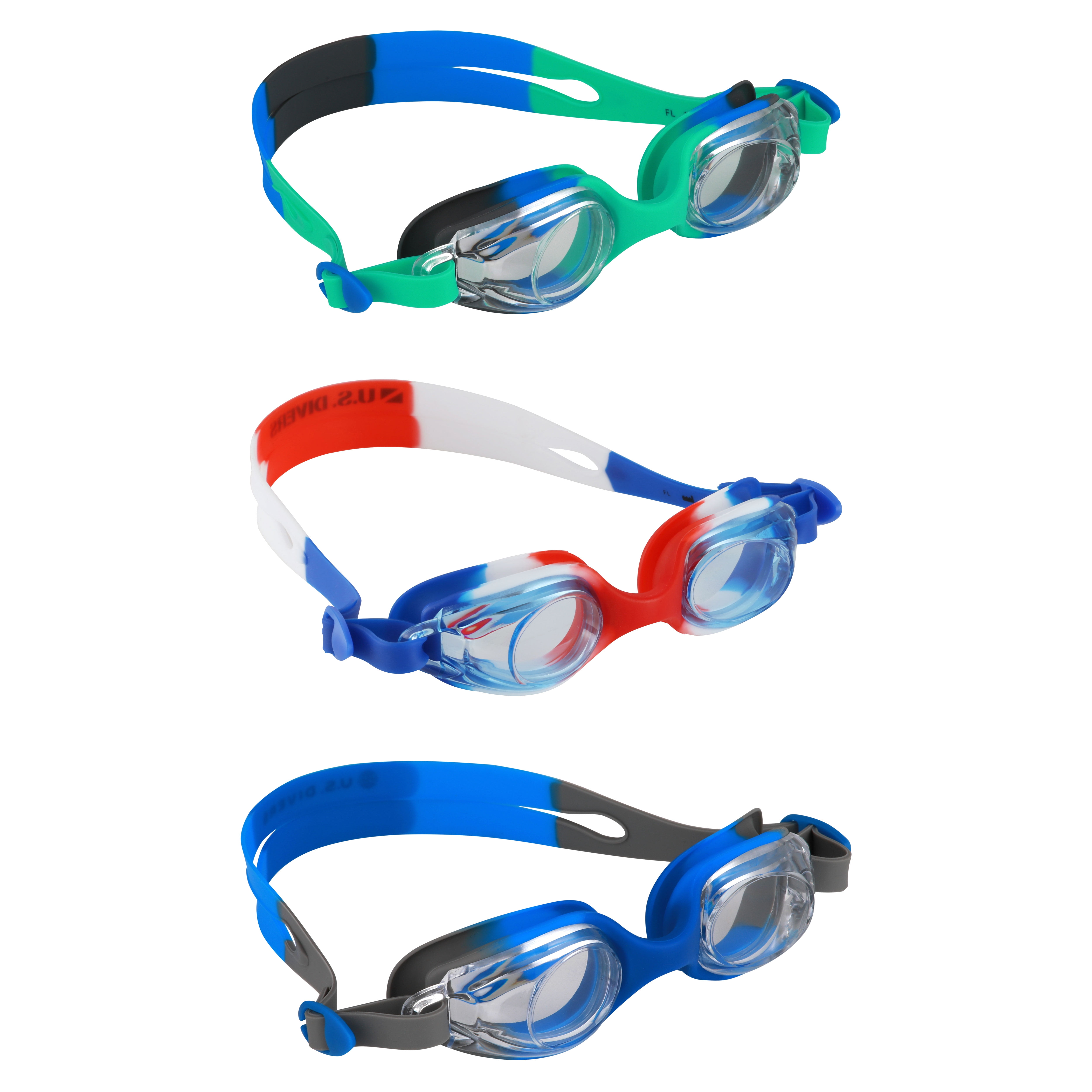 lede efter hjørne artilleri U.S. Divers Splash Jr Multi-Color Kids Swimming Goggles (3 Pack) -  Walmart.com