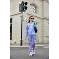 thumbnail image 4 of Arshiner Girls Sweatsuits Tie Dye Outfits Long Sleeve Pullover Hoodie Sweatshirts and Sweatpants Casual Tracksuits Set, 4 of 5