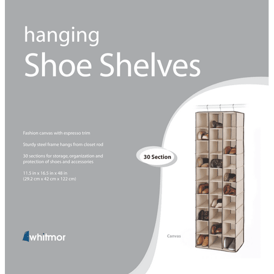 Whitmor 30 Section Hanging Shoe Shelves Tan Espresso Com