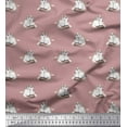 thumbnail image 1 of Soimoi Crepe Silk Fabric Shoes & Bull Dog Printed Craft Fabric by The Yard 42 Inch Wide, 1 of 1