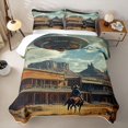 thumbnail image 2 of Erosebridal Tribal Western Cowboy Quilt Full, Rustic Farmhouse Full Bedspread Sets, 3pcs, 2 of 7