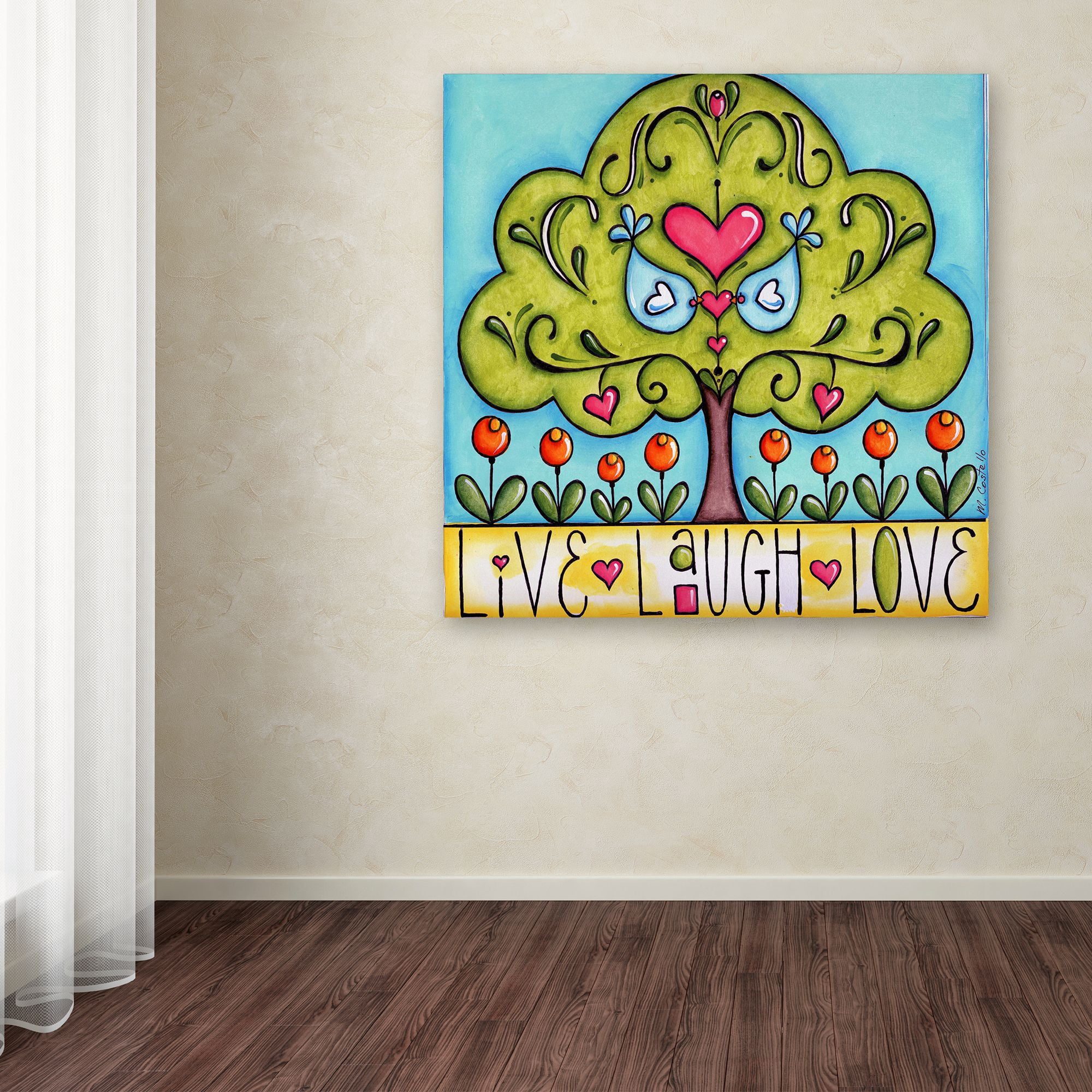 Trademark Fine Art 'Live Laugh Love' Canvas Art by Maureen Lisa Costello