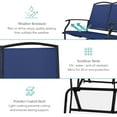 thumbnail image 4 of Best Choice Products 2-Person Outdoor Swing Glider, Steel Patio Loveseat, Bench Rocker w/ Armrests - Navy/Black, 4 of 8