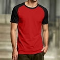 thumbnail image 2 of XIYON Men's T-Shirts Fashion Casual Color Block Short Sleeve Raglan Top T Shirts Comfortable Streetwear Fashion, 2 of 5
